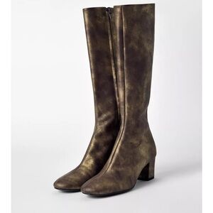 Zara LEATHER HEELED BOOTS KATE MOSS X ZARA